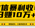微信暴利收单日赚10万+,IP精准流量黑洞与三板斧成交术帮助你迅速步入正轨(完结)-水滴知识网