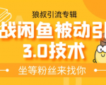 狼叔实战闲鱼被动引流3.0技术,无限上架玩法,免费送被动引流,高阶玩法实战总结-水滴知识网