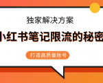 小红书笔记限流的秘密,被限流的笔记独家解决方案,打造高质量账号(共3节视频)-水滴知识网