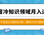 抖音冷知识领域月入过万项目,不适宜公开解决方案 ,抖音赚钱方式大解析!-水滴知识网