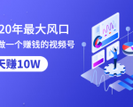 抓住2020年最大风口,小白也能做一个赚钱视频号,12天赚10W(赠送爆款拆解)-水滴知识网