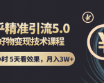 知乎精准引流5.0+知乎好物变现技术课程：每天1-2小时5天看效果，月入3W+-水滴知识网