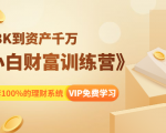 《小白财富训练营》月入3K到资产千万,这是套100%的理财系统(11节课)-水滴知识网