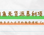 斜杠蜻蜓·闲鱼无货源暴利项目:让你百分百月入过万的教学课程(v1-v5班)-水滴知识网