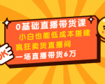 0基础直播带货课：小白也能低成本搭建疯狂卖货直播间：1场直播带货6万-水滴知识网