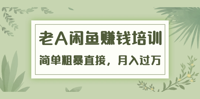 《老A闲鱼赚钱培训》简单粗暴直接,月入过万真正的闲鱼战术实课(51节课)-水滴知识网