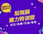 零基础小白进阶到大神《短视频魔力特训营》定位-运营-引流-变现-水滴知识网