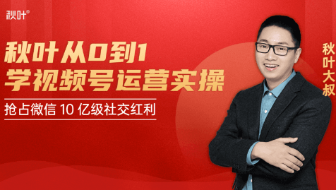 秋叶从0到1学视频号运营实操，抢占微信10亿级红利市场【完结-高清无水印】-水滴知识网