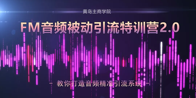 黄岛主·FM音频引流特训营2.0:独家引流模式,单账号50W+播放量,轻松变现-水滴知识网