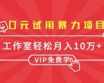 0元试用暴力项目：一个员工每天佣金单500到1000，工作室月入10万+-水滴知识网