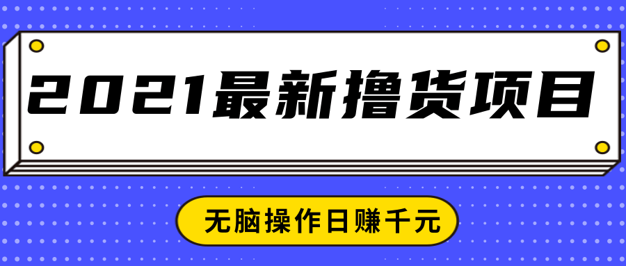 2021最新撸货项目,一部手机即可实现无脑操作轻松日赚千元-水滴知识网