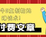 —牛B复制粘贴赚钱术!牛逼持久收入极品闷声发财项目,首发揭秘独此一家!-水滴知识网