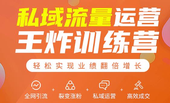 私域流量运营王炸训练营:全网引流+裂变涨粉+私域运营+高效成交-水滴知识网
