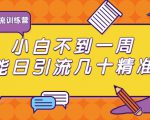 清和行记引流训练营：小白不到一周便能日引流几十精准粉-水滴知识网