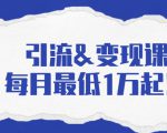 引流&变现课:分享一整套流量方法以及各个渠道收入,每月最低1万起!-水滴知识网