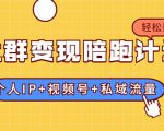 社群变现陪跑计划:建立“个人IP+视频号+私域流量”的社群商业模式轻松赚钱-水滴知识网