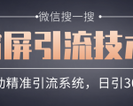 微信搜一搜霸屏引流技术,打造被动精准引流系统,轻松日引300+流量-水滴知识网