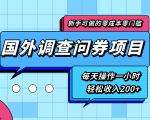 新手零成本零门槛可操作的国外调查问券项目,每天一小时轻松收入200+-水滴知识网