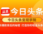 今日头条变现学院·打造你的吸金头条账号,打造10W+实操方法 价值2298元-水滴知识网