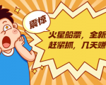 火星船票,全新风口赶紧抓,几天赚一万+摆地摊卖尾货月入一万(5个项目)-水滴知识网