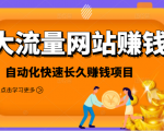 2021大流量网站赚钱,自动化快速赚钱长期项目-水滴知识网