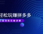 带你轻松玩赚拼多多：花的少 赚的多 爆款更简单 爆款打造流程实操讲解-水滴知识网