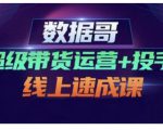 数据哥·超级带货运营+投手线上速成课,快速提升运营和熟悉学会投手技巧-水滴知识网