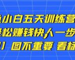 卓让闲鱼小白五天训练营,每天一小时,轻松赚钱快人一步-水滴知识网