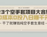 23个空手套项目大合集,0成本0投入日赚千元,干了就赚钱纯空手套生意经-水滴知识网