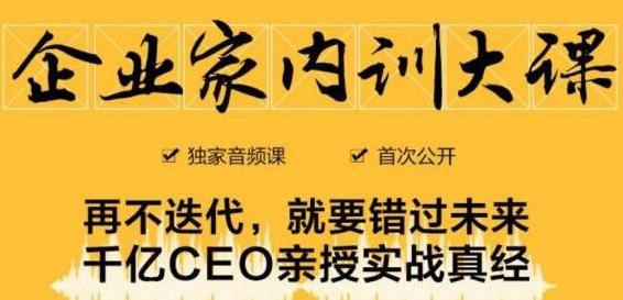 企业家内训大课,未来企业必学经验,价值1299元-水滴知识网