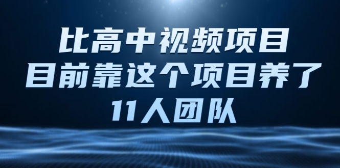 比高中视频项目，目前靠这个项目养了11人团队【视频课程】-水滴知识网