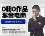 猴帝电商直播起号课，零粉零作品开播底层逻辑，直播五天打爆广场流量-水滴知识网