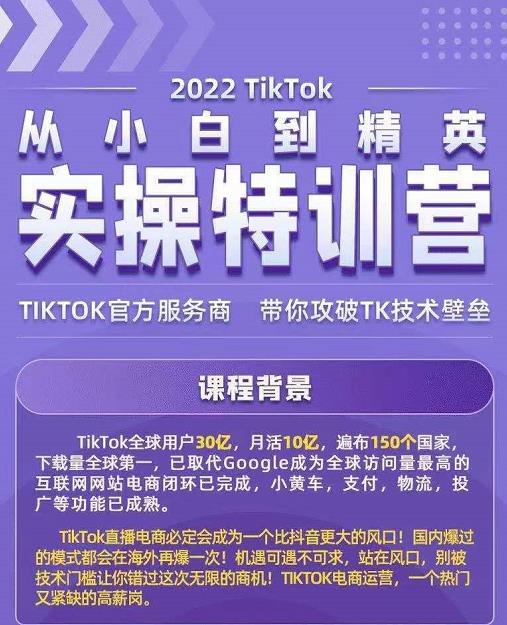 Seven漆·2022Tiktok从小白到精英实操特训营,带你掌握Tiktok账号运营-水滴知识网