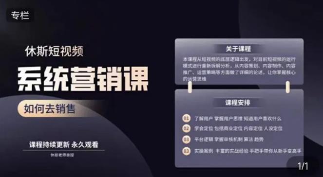 休斯短视频系统运营大课,你掌握核心的运营思维 价值7800元-水滴知识网