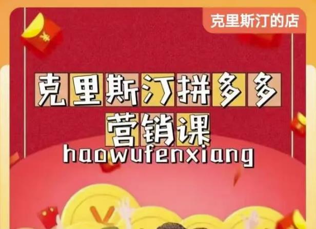 克里斯汀拼多多运营课,适合小白初涉平台,低成本入门-水滴知识网