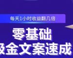 零基础吸金文案速成,每天1小时收益翻几倍价值499元-水滴知识网