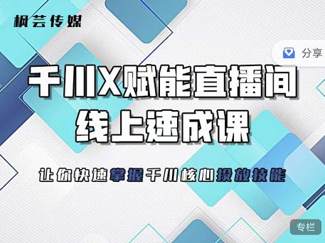枫芸传媒-线上千川提升课，提升千川认知，提升千川投放效果-水滴知识网