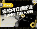 【毒舌电影合伙人亲授】抖音爆款内容涨粉课,5000万抖音大号首次披露涨粉机密-水滴知识网