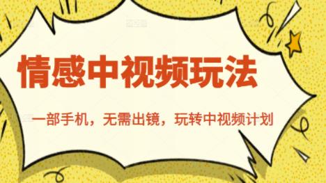 北北情感中视频玩法，一部手机，无需出镜，玩转中视频计划-水滴知识网