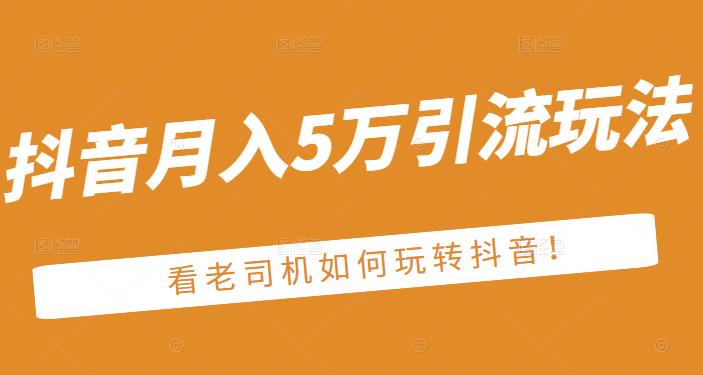 老古董·抖音月入5万引流玩法,看看老司机如何玩转抖音(附赠:抖音另类引流思路)-水滴知识网