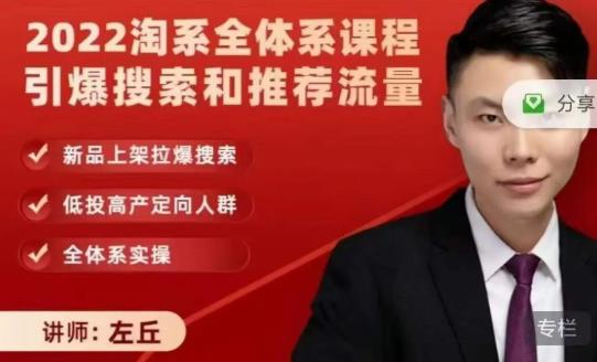 2022淘系全体系课程引爆搜索和推荐流量,新品上架拉爆搜索-水滴知识网