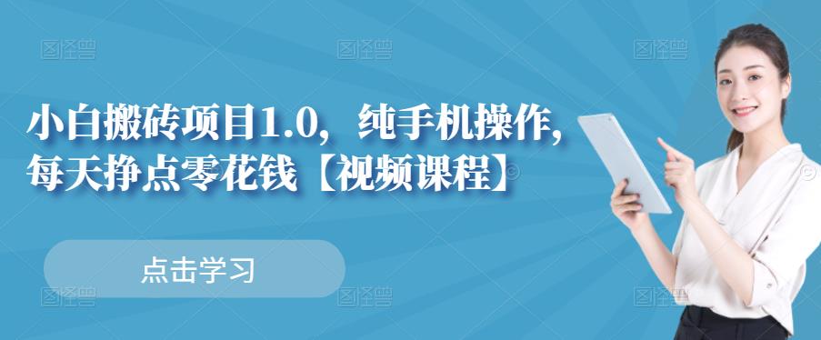 小白搬砖项目1.0，纯手机操作，每天兼职挣点零花钱-水滴知识网