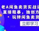 老A闲鱼卖货实战课，简单直接粗暴，独创方法带你玩转闲鱼卖货！-水滴知识网