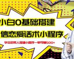 新手0基础搭建微信恋爱话术小程序,一单赚几百【视频教程+小程序源码】-水滴知识网