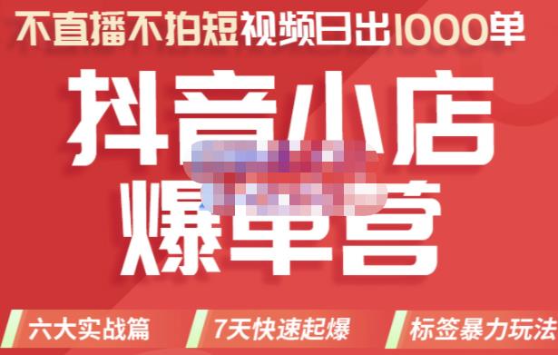 推易电商·2022年抖音小店爆单营,不直播、不拍短视频、日出1000单,暴力玩法-水滴知识网