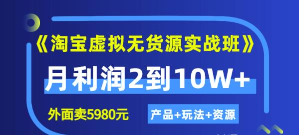 程哥《淘宝虚拟无货源实战班》线上第四期:月利润2到10W+(产品+玩法+资源)-水滴知识网