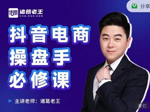 诸葛老王-抖音电商操盘手必修课:顶层设计,起号破局,爆款运营,数据分析-水滴知识网