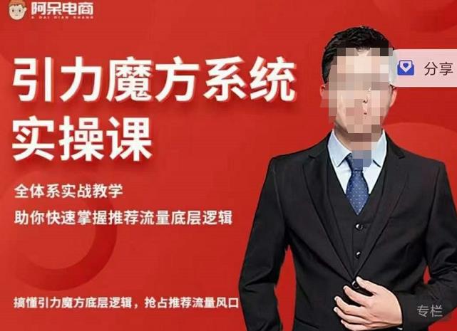 阿呆-引力魔方系统实操课，全体系实战教学，助你快速掌握推荐流量底层逻辑-水滴知识网