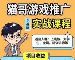 猫哥·游戏推广实战课程，单视频收益达6位数，从0到1成为优质游戏达人-水滴知识网