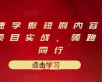 10堂速学微短剧内容制作标准与项目实战,领跑80%同行-水滴知识网